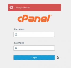 cPanel Login is Invalid